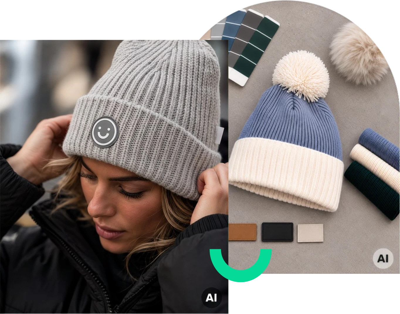 Anpassade Voky-m&ouml;ssor med m&auml;rkes- och pompomalternativ.